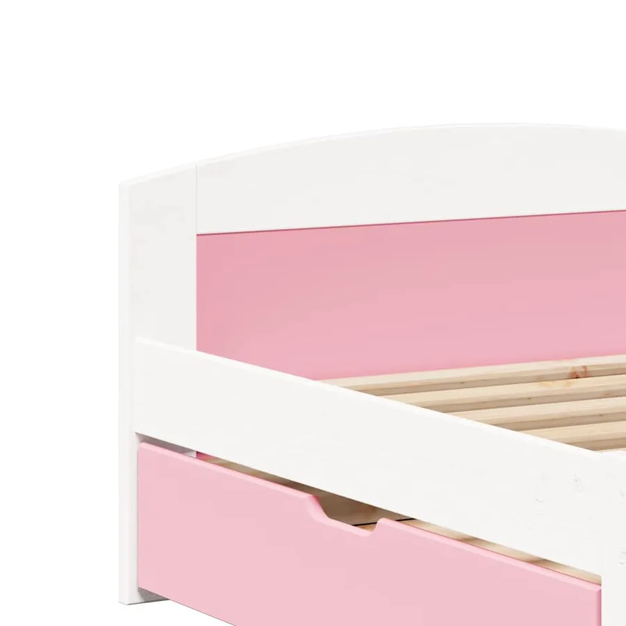 Lit de jour et 2 tiroirs sans matelas IRUN blanc rose 90x200 cm - 9