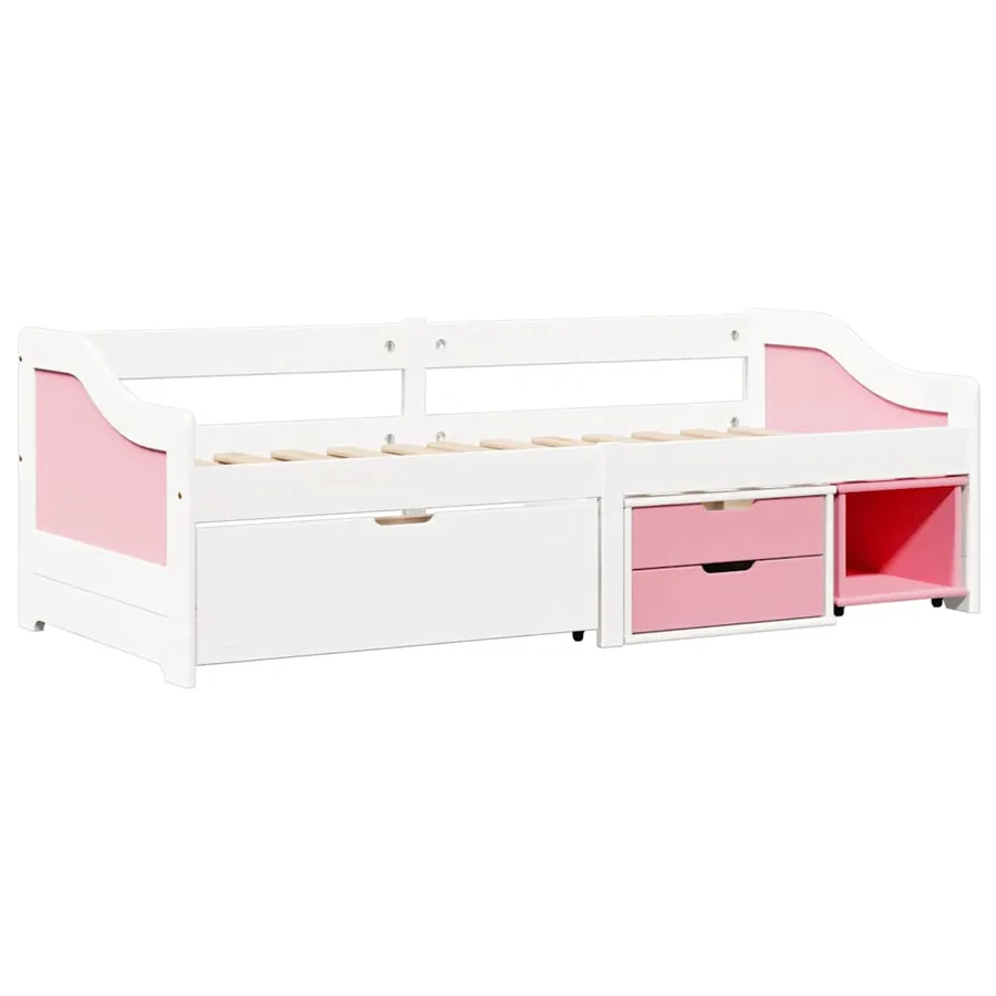 Lit de jour et 3 tiroirs sans matelas IRUN blanc rose 90x200 cm - 2