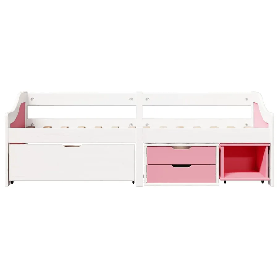 Lit de jour et 3 tiroirs sans matelas IRUN blanc rose 90x200 cm - 5