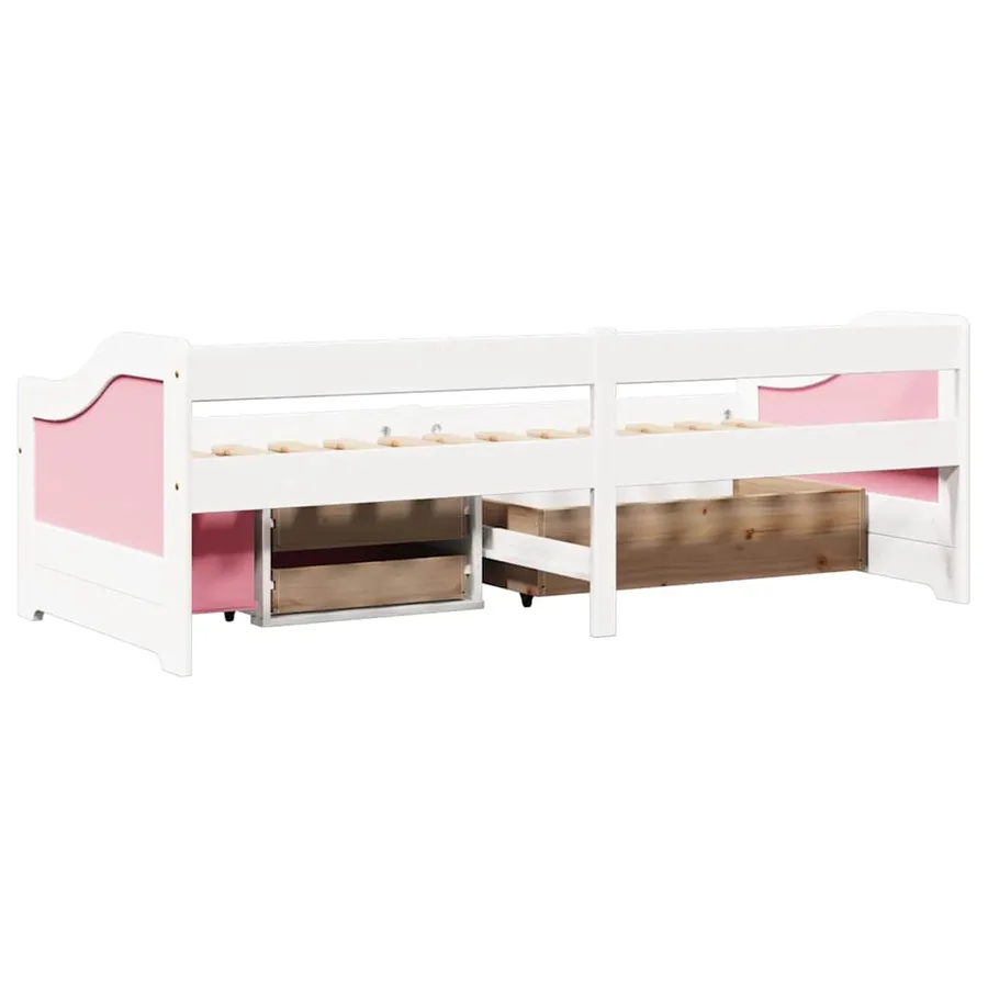 Lit de jour et 3 tiroirs sans matelas IRUN blanc rose 90x200 cm - 8