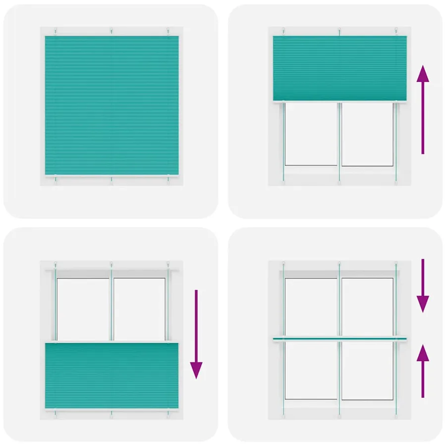Store plissé vert pétrole 115x100cm largeur du tissu 114,4cm - 5