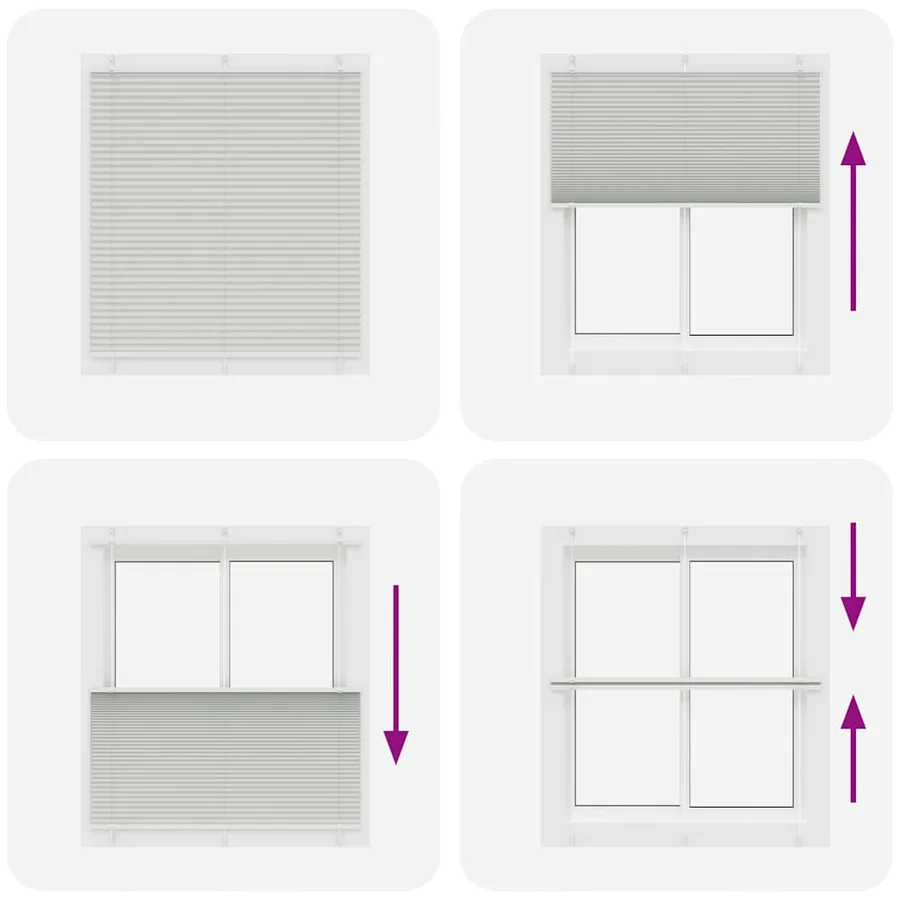 Store plissé gris clair 115x100cm largeur du tissu 114,4cm - 5