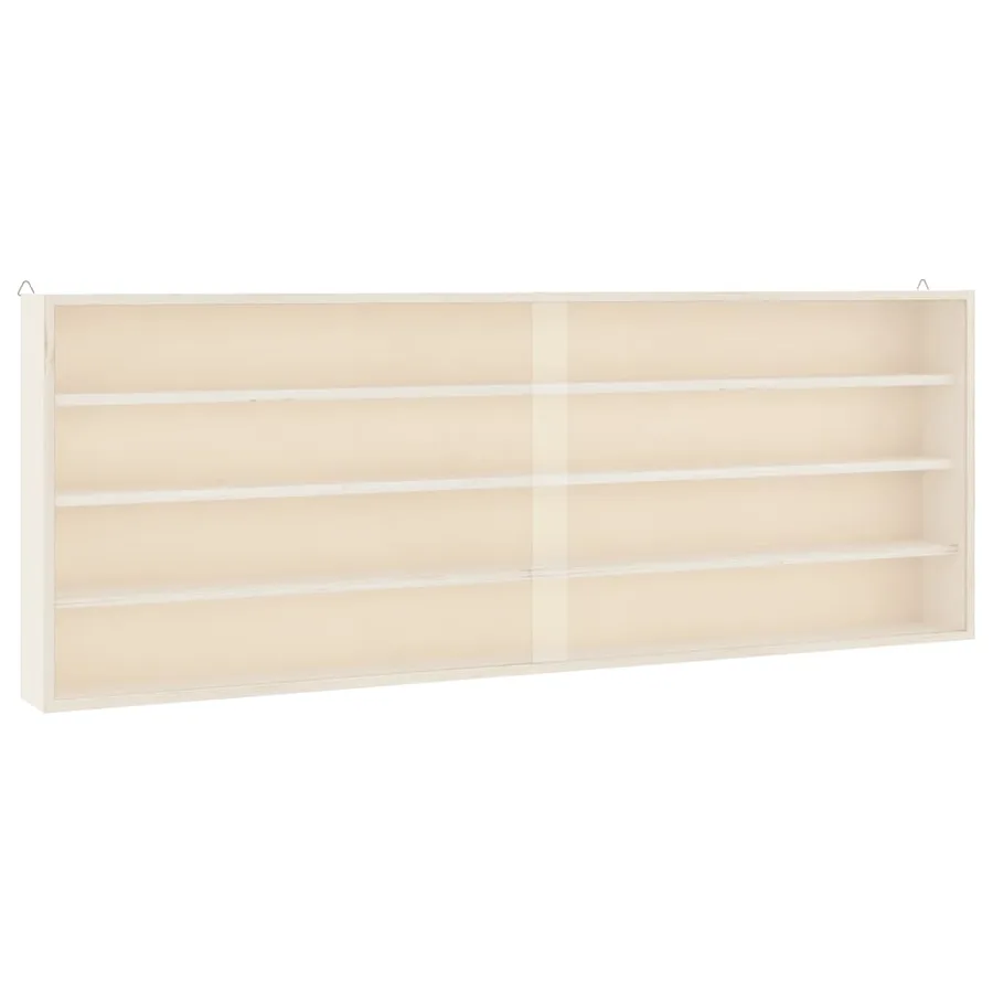 Vitrine de collection en bois avec portes 100x8,5x37 cm - 2