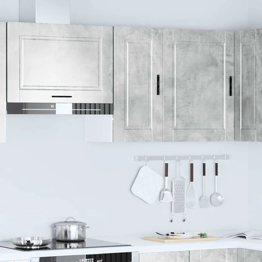 Armoire murale de cuisine Porto gris béton bois d'ingénierie - 3