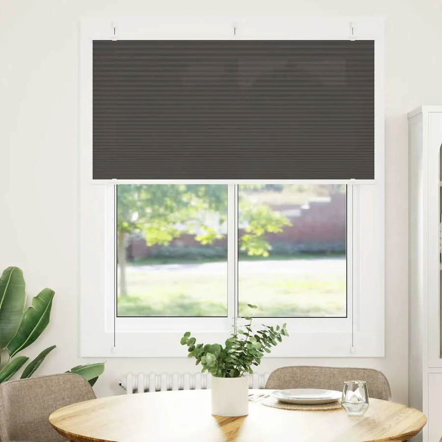 Store plissé noir 120x100 cm largeur du tissu 119,4cm polyester - 2