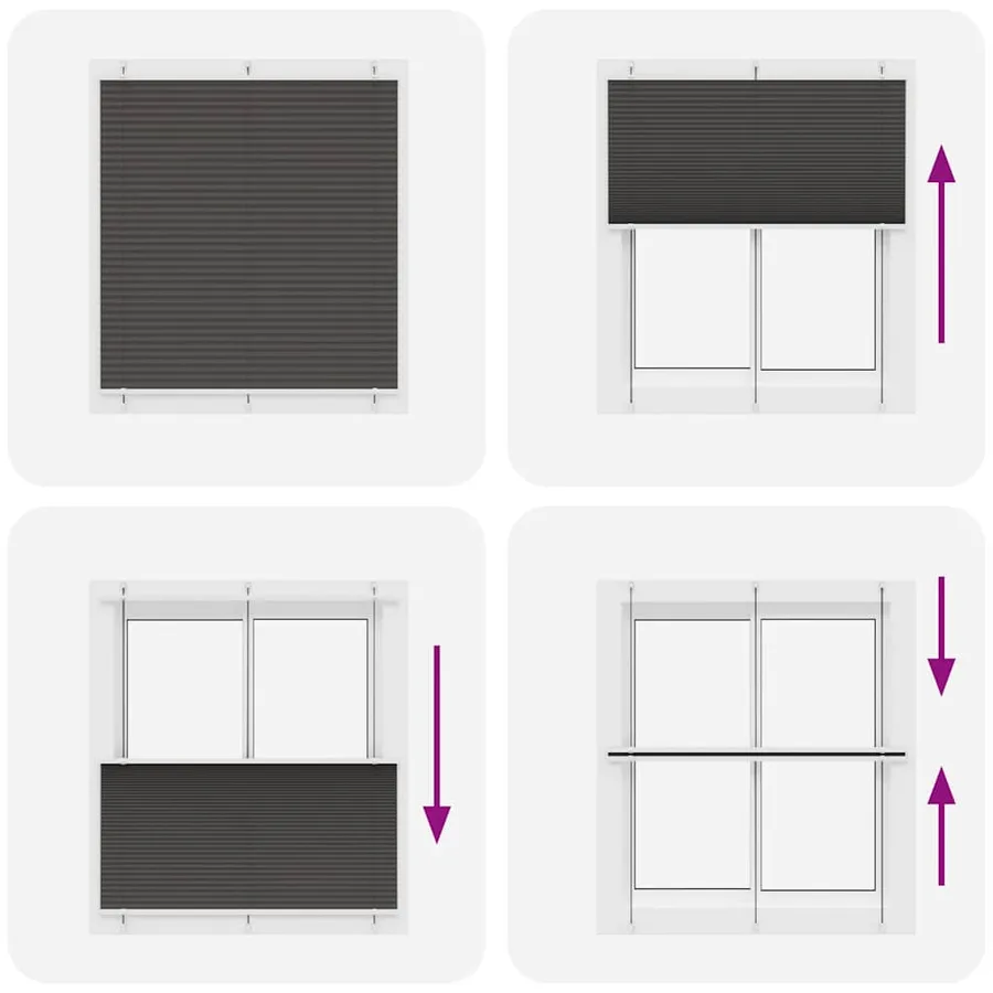 Store plissé noir 120x100 cm largeur du tissu 119,4cm polyester - 7