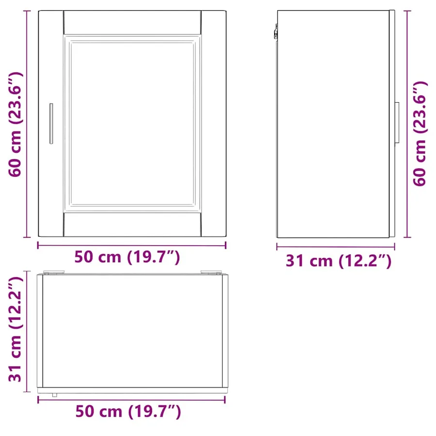 Armoire murale de cuisine Porto blanc bois d'ingénierie - 12