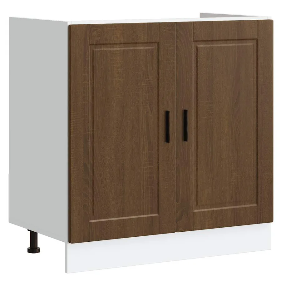 Meuble bas pour évier Porto chêne marron bois ingénierie - 2