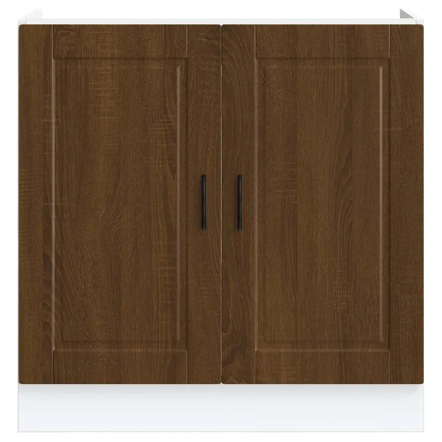 Meuble bas pour évier Porto chêne marron bois ingénierie - 4