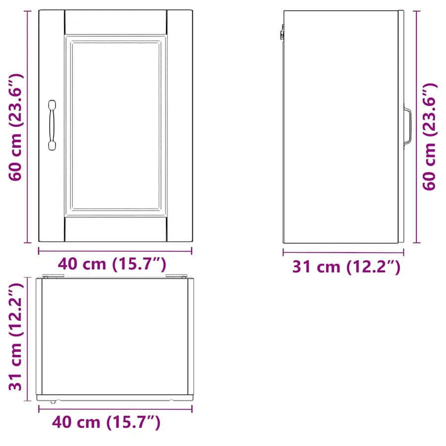 Armoire murale de cuisine Porto vieux bois bois d'ingénierie - 12
