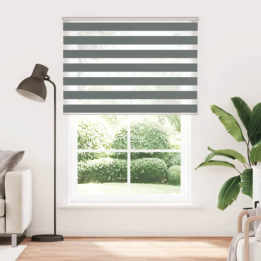 Store zèbre gris foncé largeur du tissu 155,9 cm polyester - 2