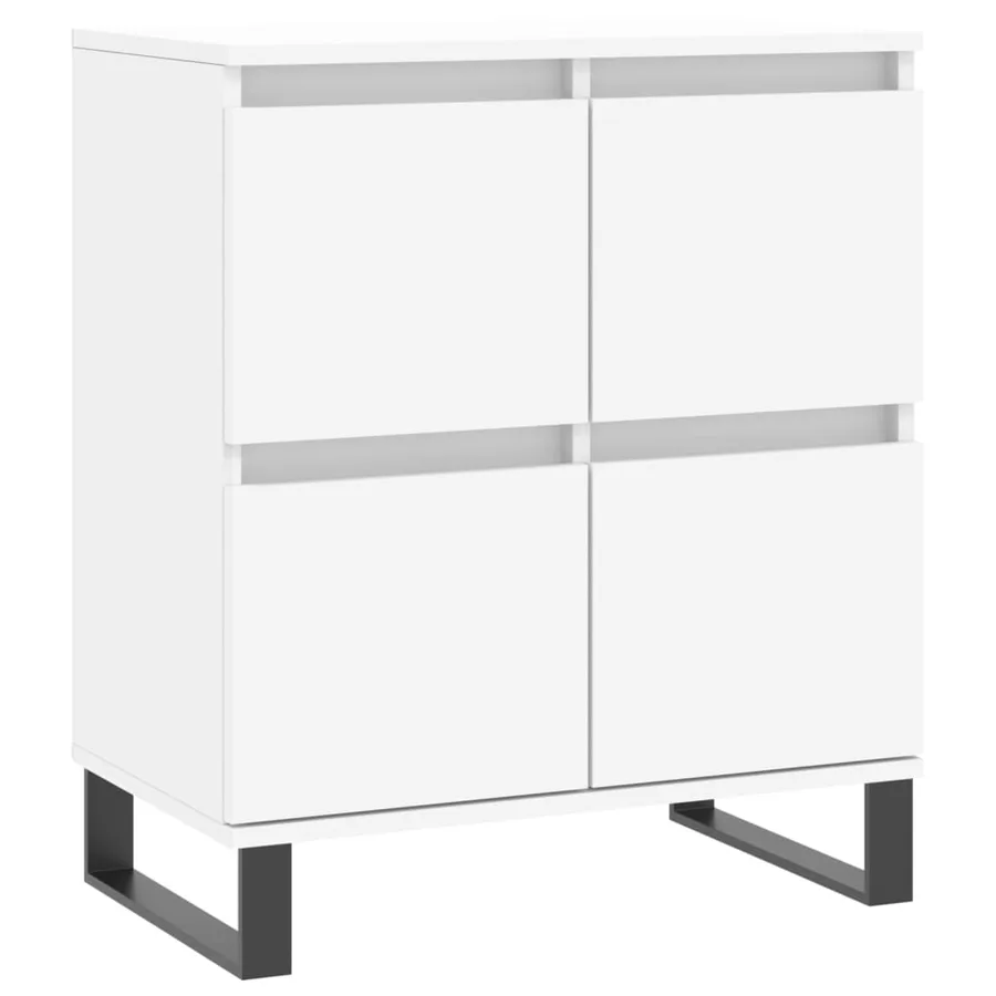 Buffets 2 pcs blanc bois d'ingénierie - 5