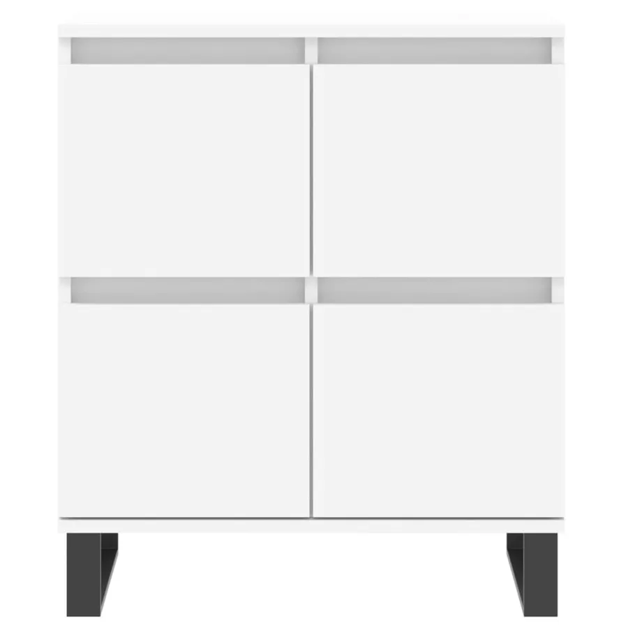 Buffets 2 pcs blanc bois d'ingénierie - 6
