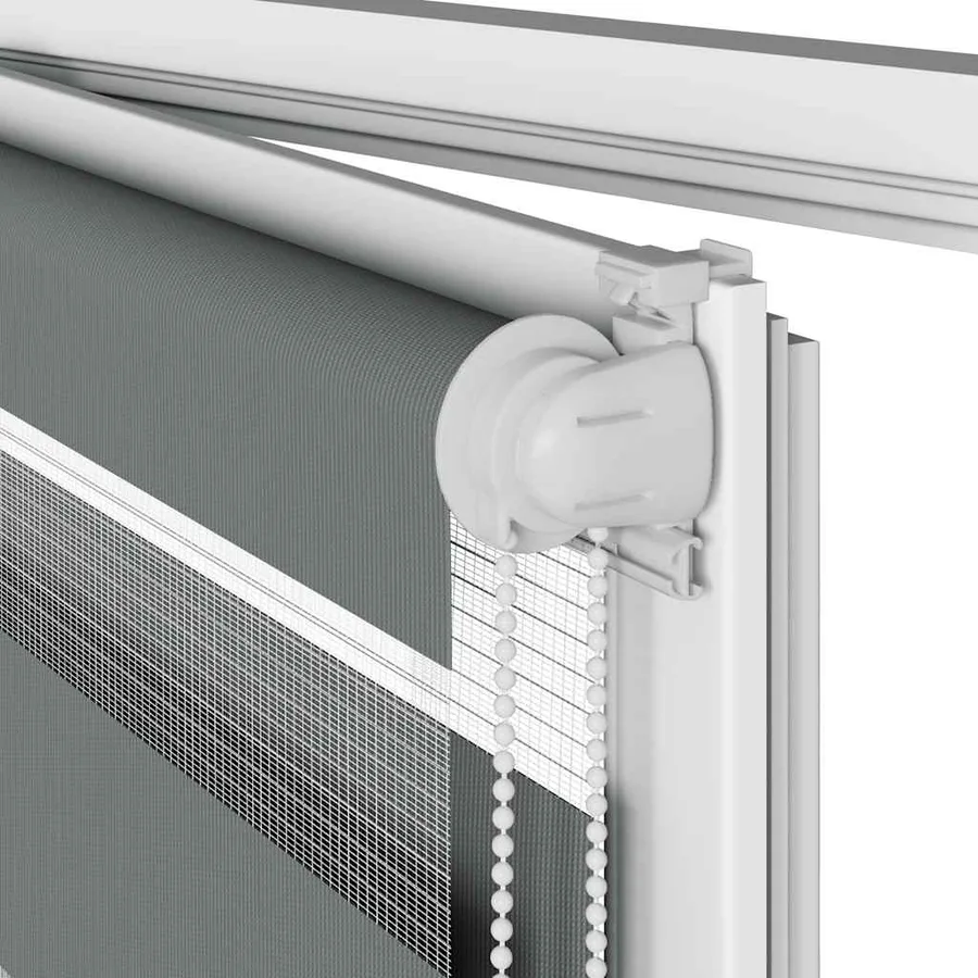 Store zèbre gris foncé largeur du tissu 120,9 cm polyester - 11