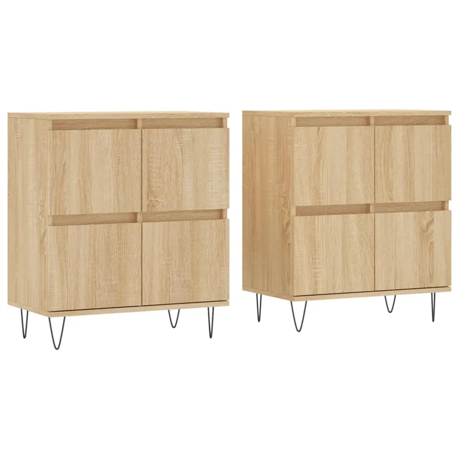 Buffets 2 pcs chêne sonoma bois d'ingénierie - 2