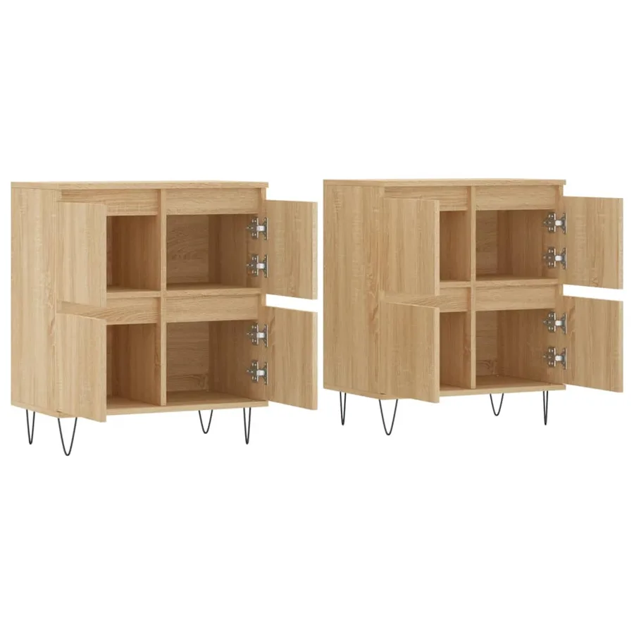 Buffets 2 pcs chêne sonoma bois d'ingénierie - 4