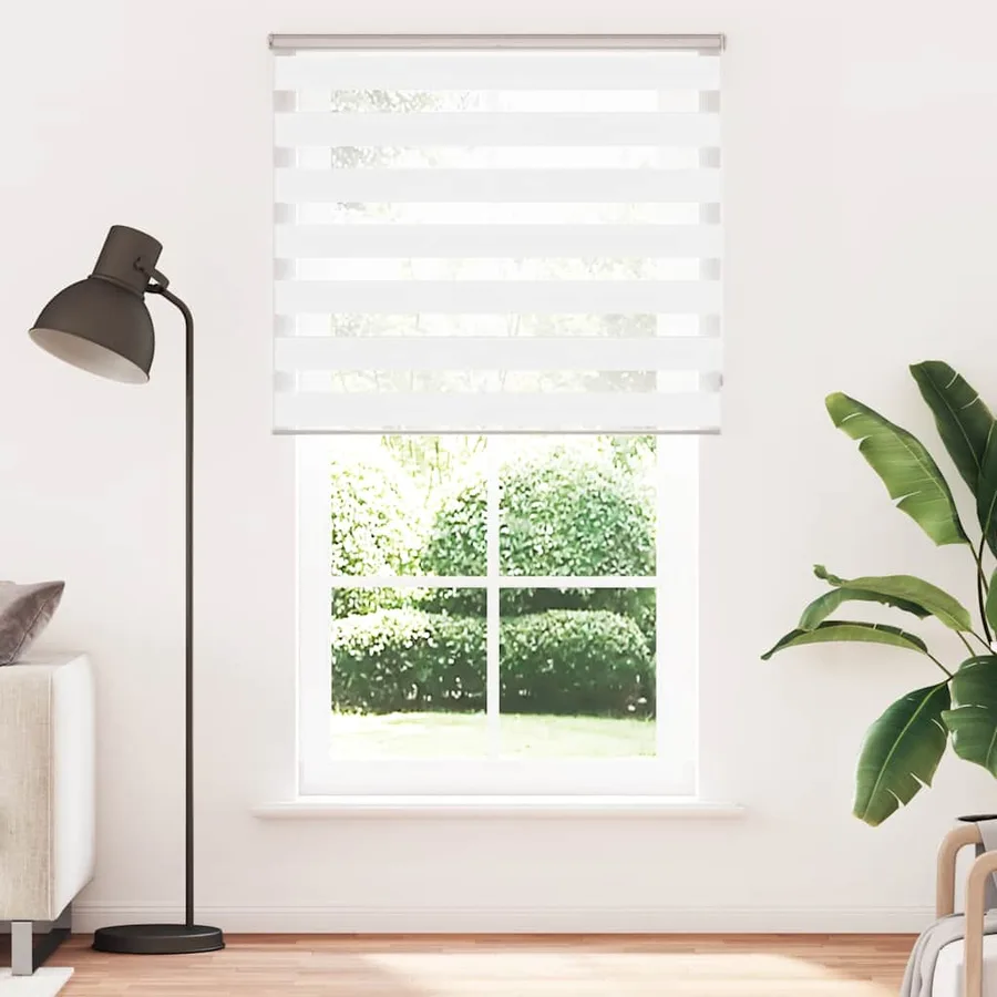 Store zèbre blanc 125x230 cm largeur du tissu 120,9cm polyester - 2
