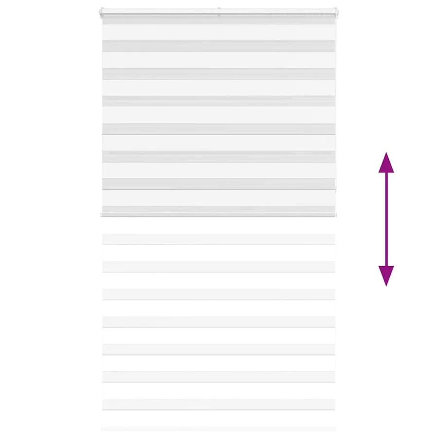 Store zèbre blanc 125x230 cm largeur du tissu 120,9cm polyester - 5