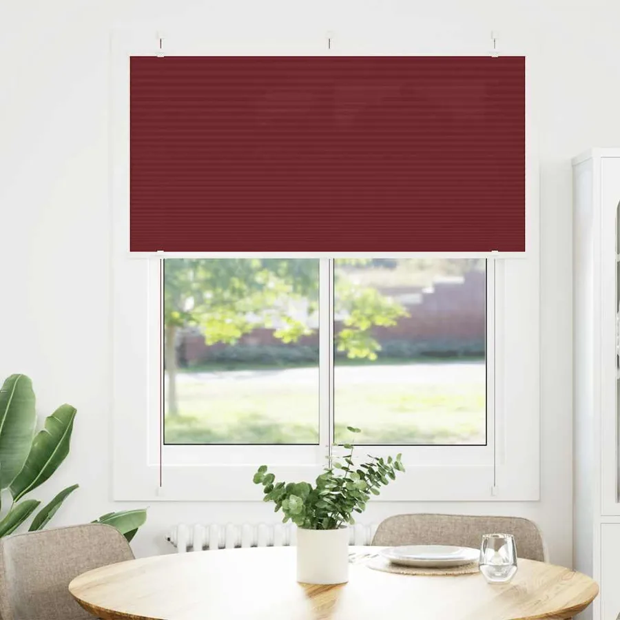 Store plissé rouge bordeaux 115x150 cm largeur du tissu 114,4cm - 2