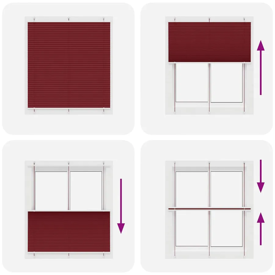 Store plissé rouge bordeaux 115x150 cm largeur du tissu 114,4cm - 5