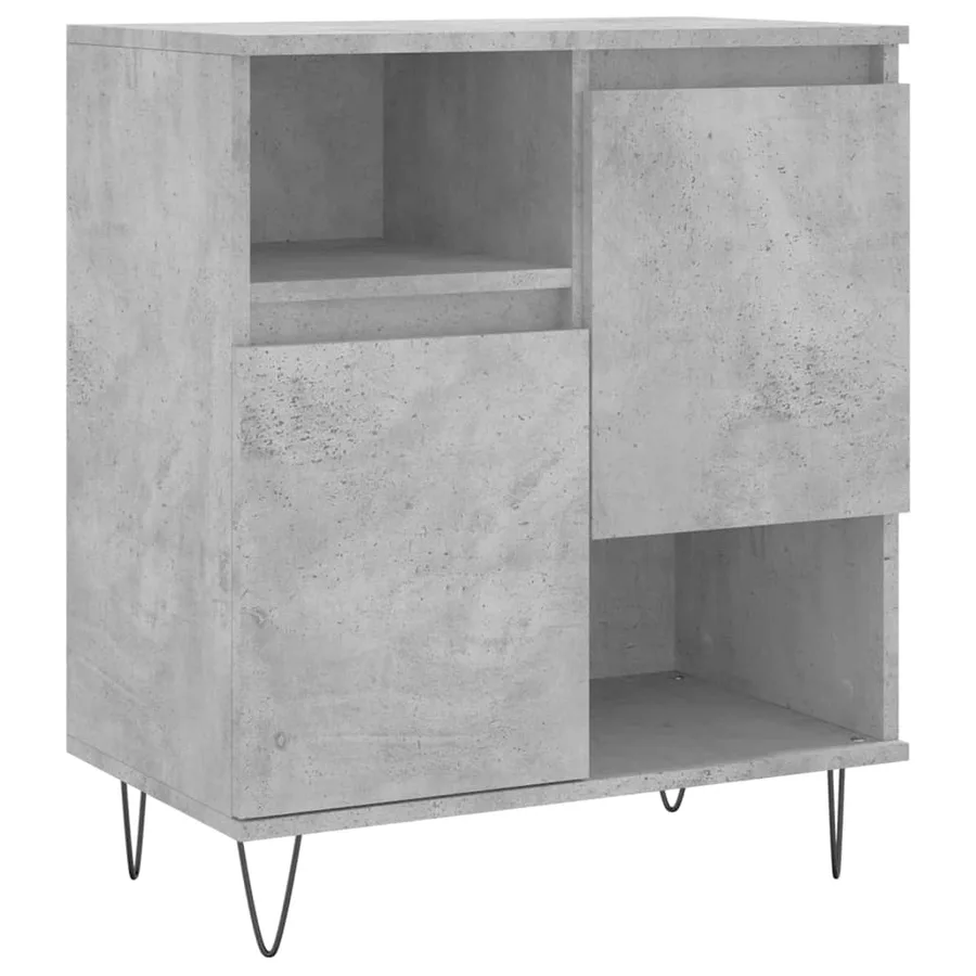 Buffets 2 pcs gris béton bois d'ingénierie - 5