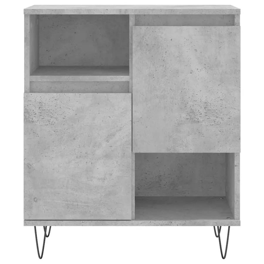 Buffets 2 pcs gris béton bois d'ingénierie - 6