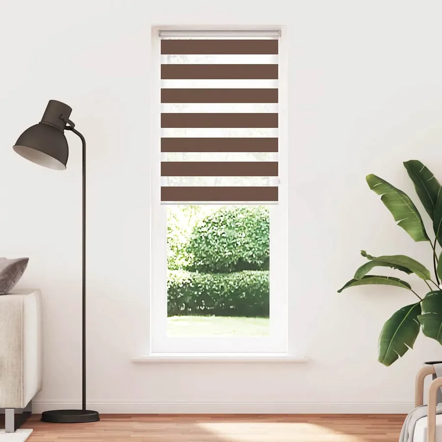 Store zèbre marron 80x200 cm largeur du tissu 75,9 cm polyester - 2