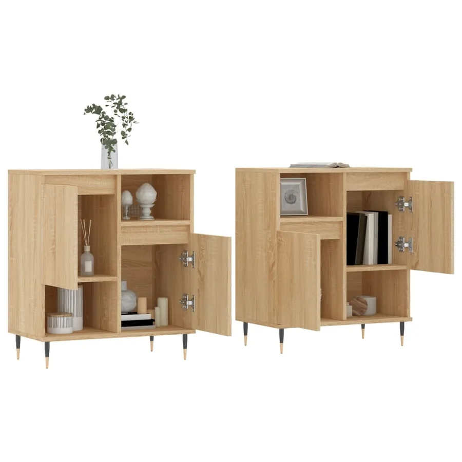 Buffets 2 pcs chêne sonoma bois d'ingénierie - 3