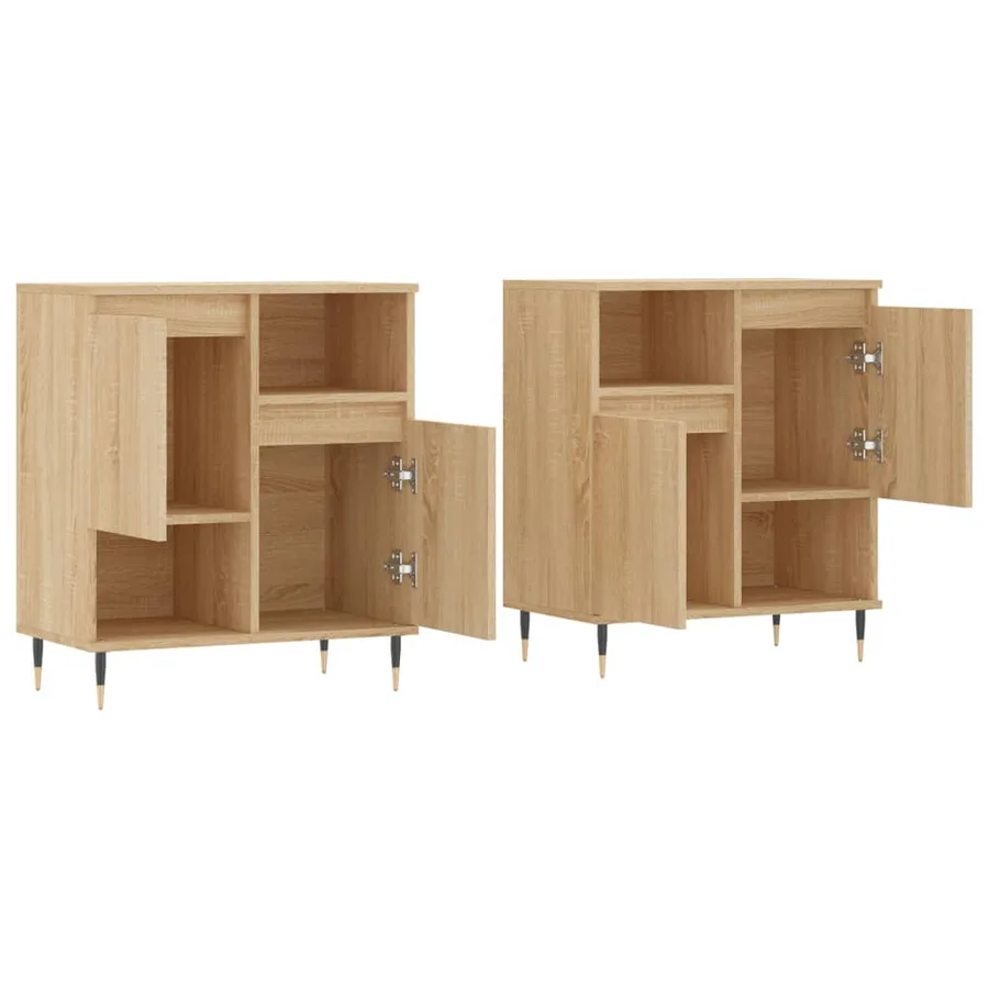 Buffets 2 pcs chêne sonoma bois d'ingénierie - 4