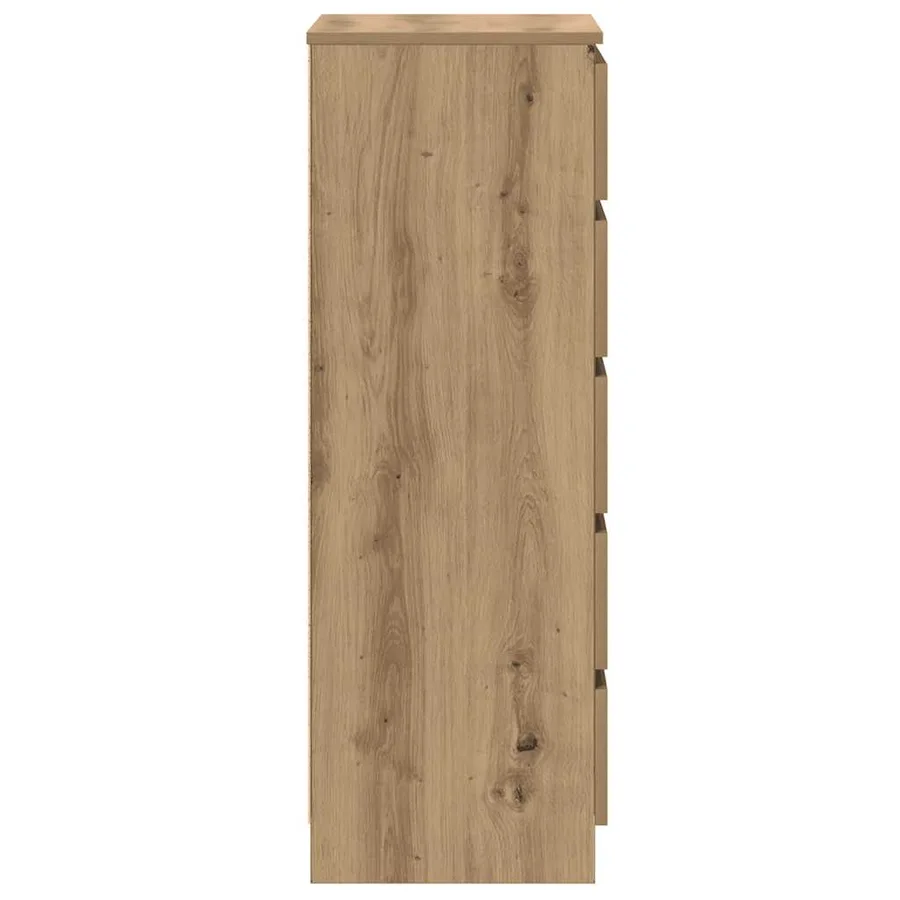 Commode chêne artisanal 60x36x103 cm bois d'ingénierie - 6