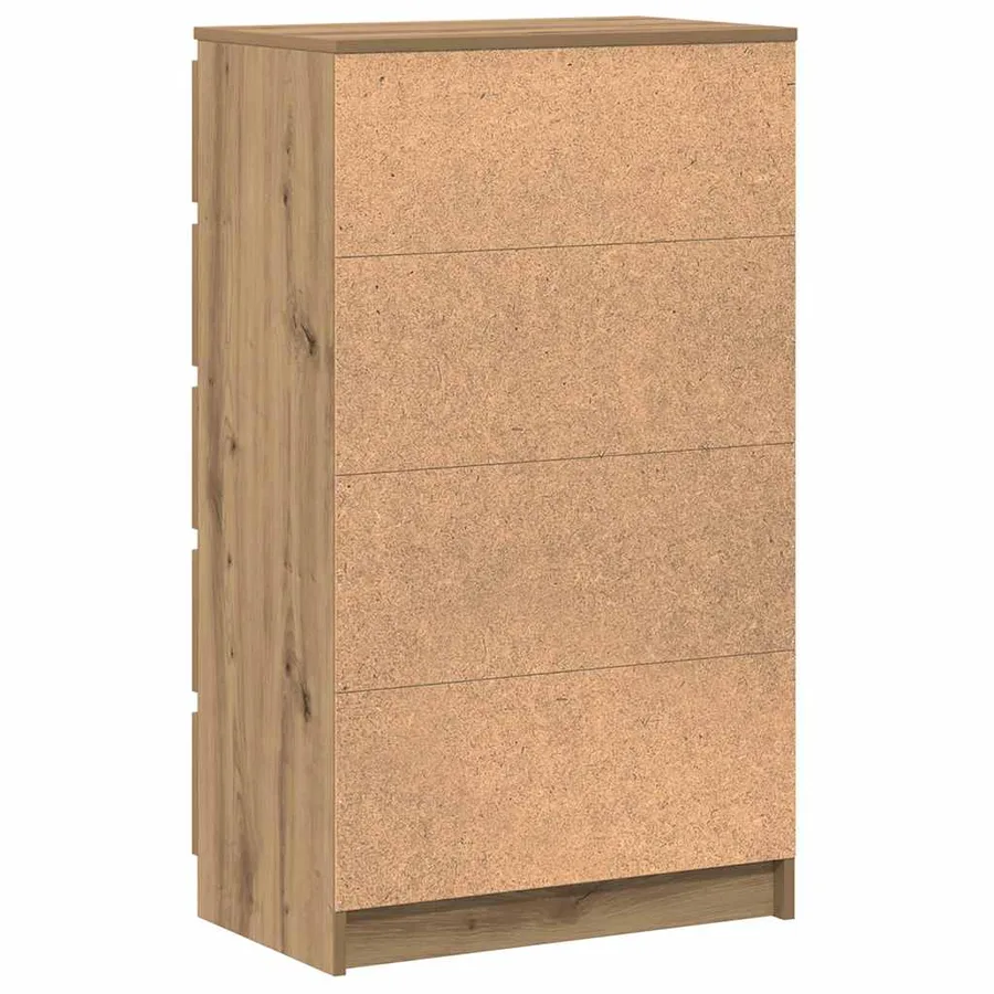 Commode chêne artisanal 60x36x103 cm bois d'ingénierie - 7