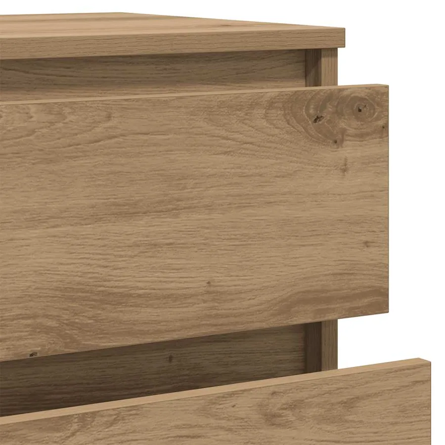 Commode chêne artisanal 60x36x103 cm bois d'ingénierie - 8