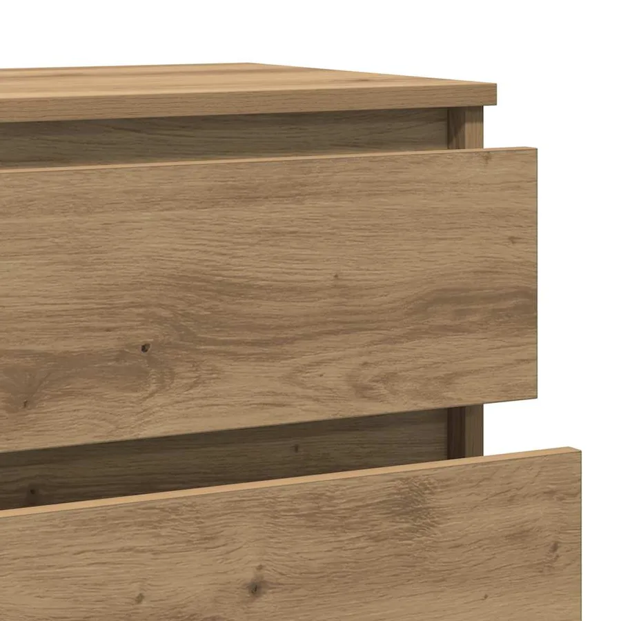 Commode chêne artisanal 60x36x103 cm bois d'ingénierie - 9