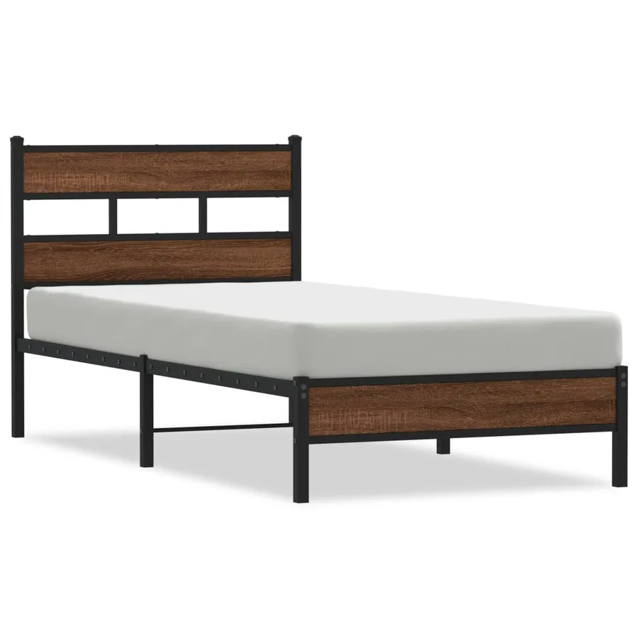 Cadre de lit sans matelas chêne marron 80x200cm bois ingénierie - 2