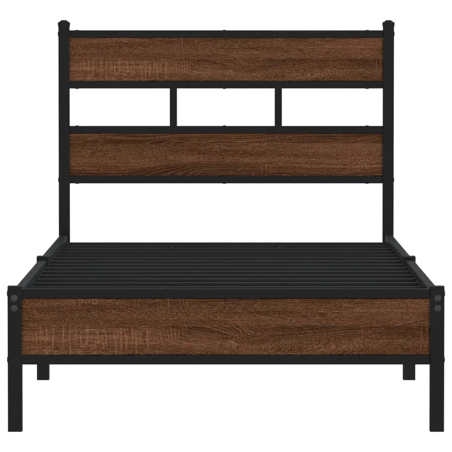 Cadre de lit sans matelas chêne marron 80x200cm bois ingénierie - 4