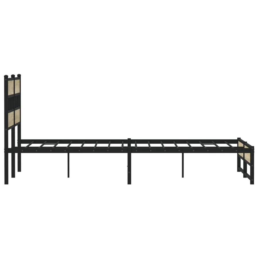 Cadre de lit en métal sans matelas chêne sonoma 140x200 cm - 5