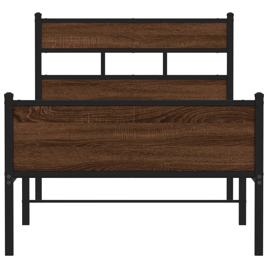 Cadre de lit sans matelas chêne marron 90x190cm bois ingénierie - 4