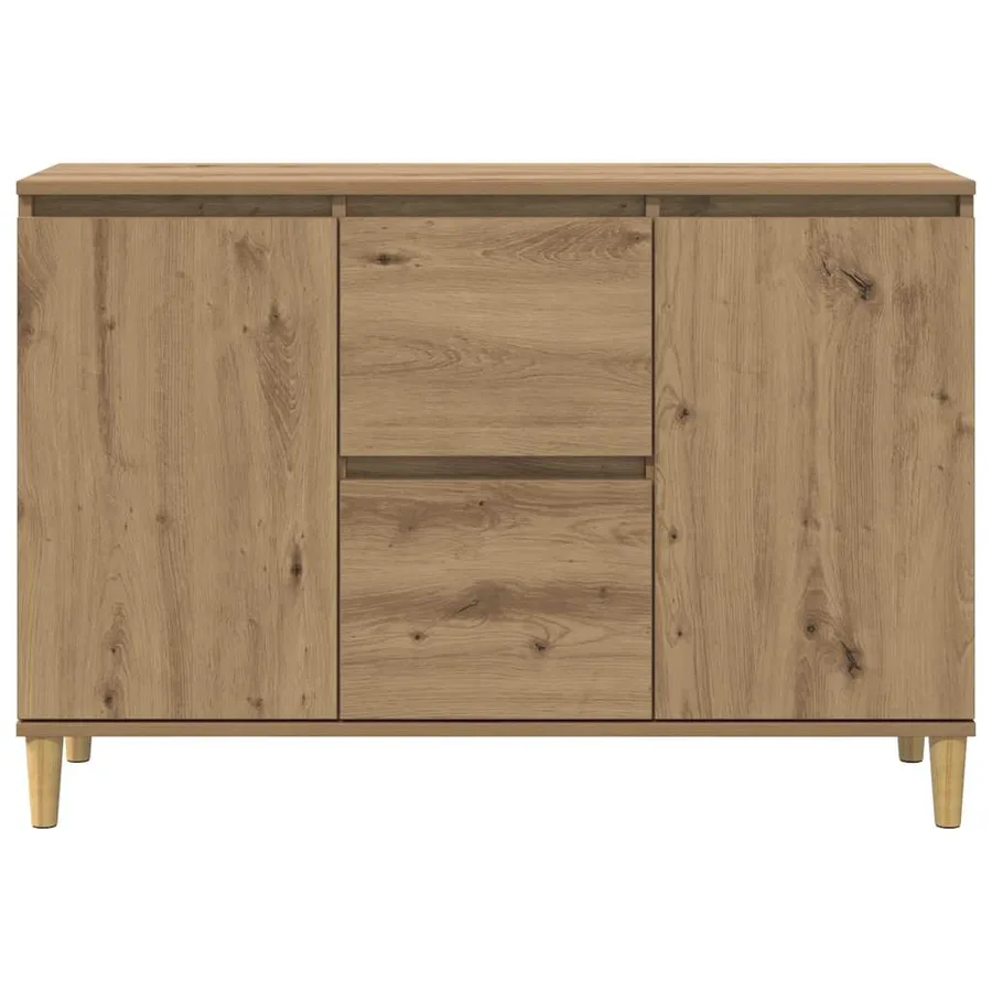 Buffet chêne artisanal 102x35x70 cm bois d'ingénierie - 4