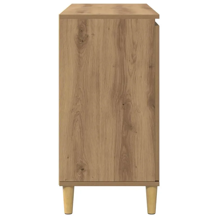 Buffet chêne artisanal 102x35x70 cm bois d'ingénierie - 6