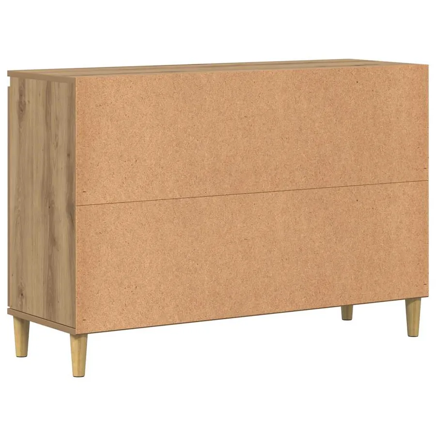 Buffet chêne artisanal 102x35x70 cm bois d'ingénierie - 7