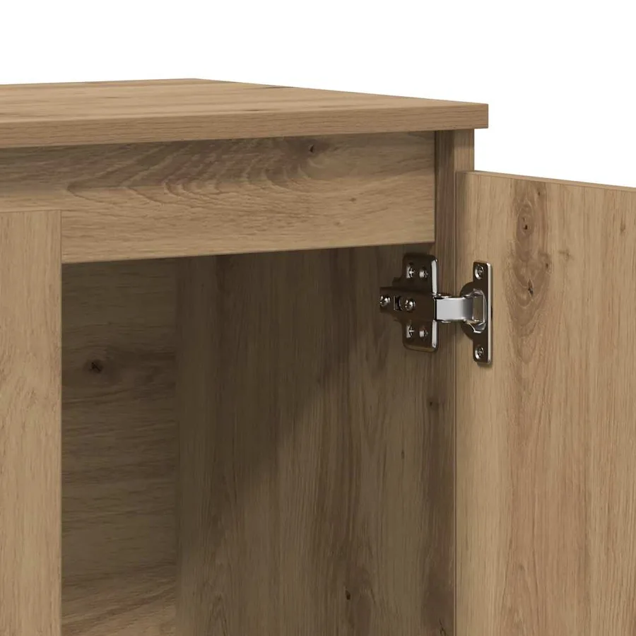 Buffet chêne artisanal 102x35x70 cm bois d'ingénierie - 8