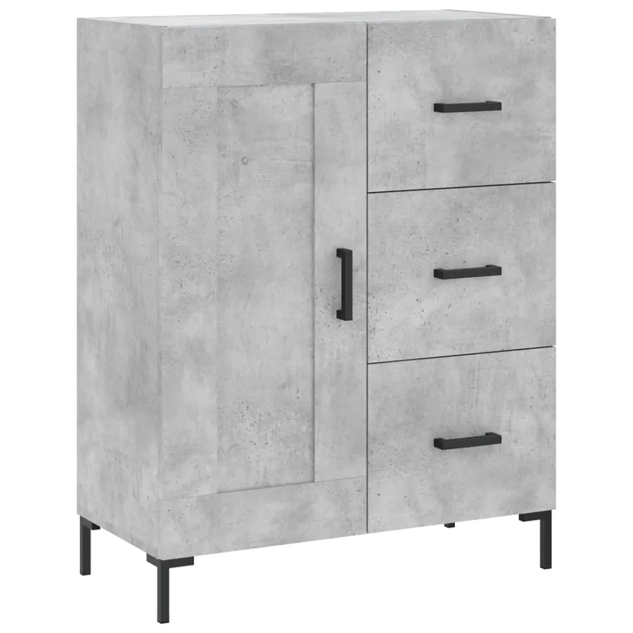 Buffet haut Gris béton 69,5x34x180 cm Bois d'ingénierie - 7