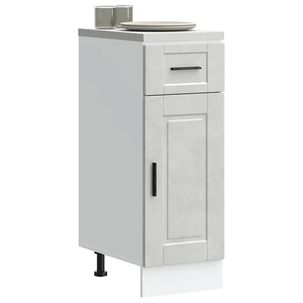 Armoire de cuisine Porto gris béton bois d'ingénierie