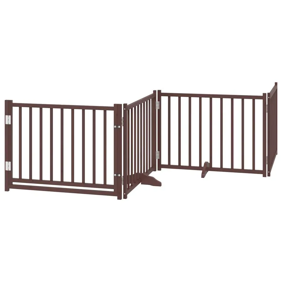 Barrière pour chien porte pliable 12 panneaux bois de peuplier - 3