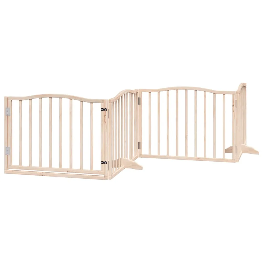 Barrière pour chien porte pliable 12 panneaux bois de peuplier - 4