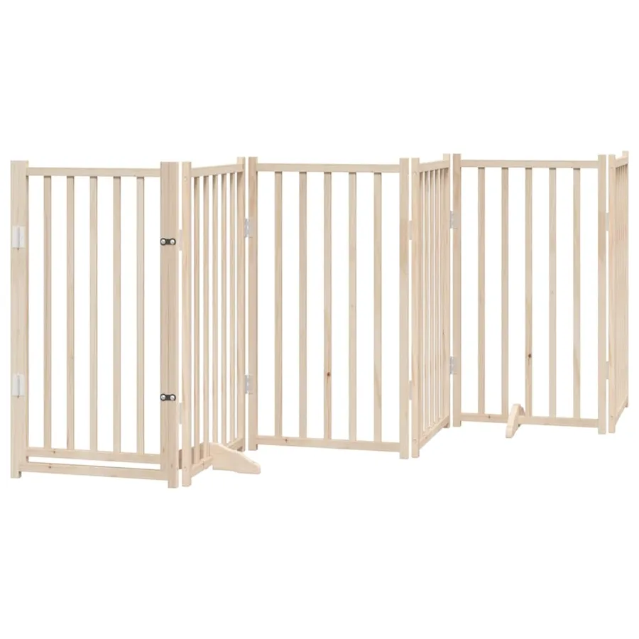 Barrière pour chien avec porte pliable 6 panneaux 300 cm Bois massif Sapin - 2