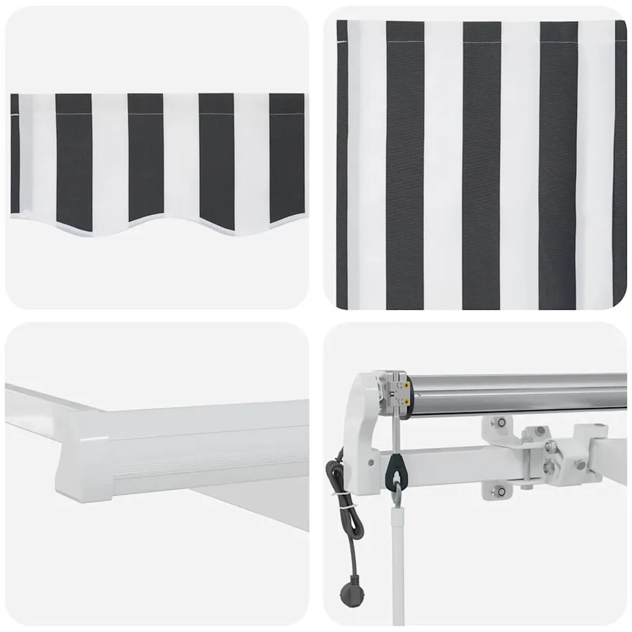 Auvent rétractable automatique anthracite blanc 600x300 cm - 10