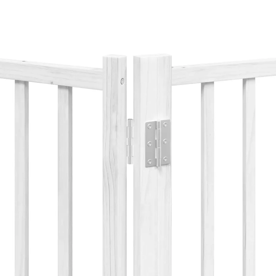Barrière pour chien porte pliable 8panneaux blanc bois peuplier - 10