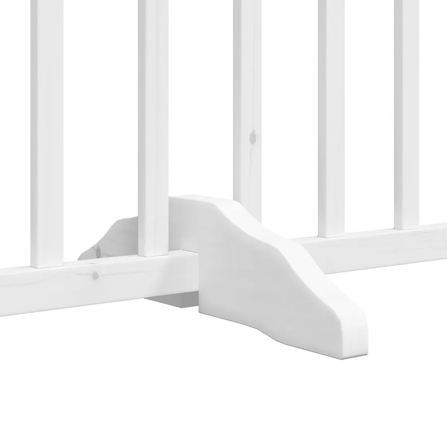 Barrière pour chien porte pliable 8panneaux blanc bois peuplier - 6