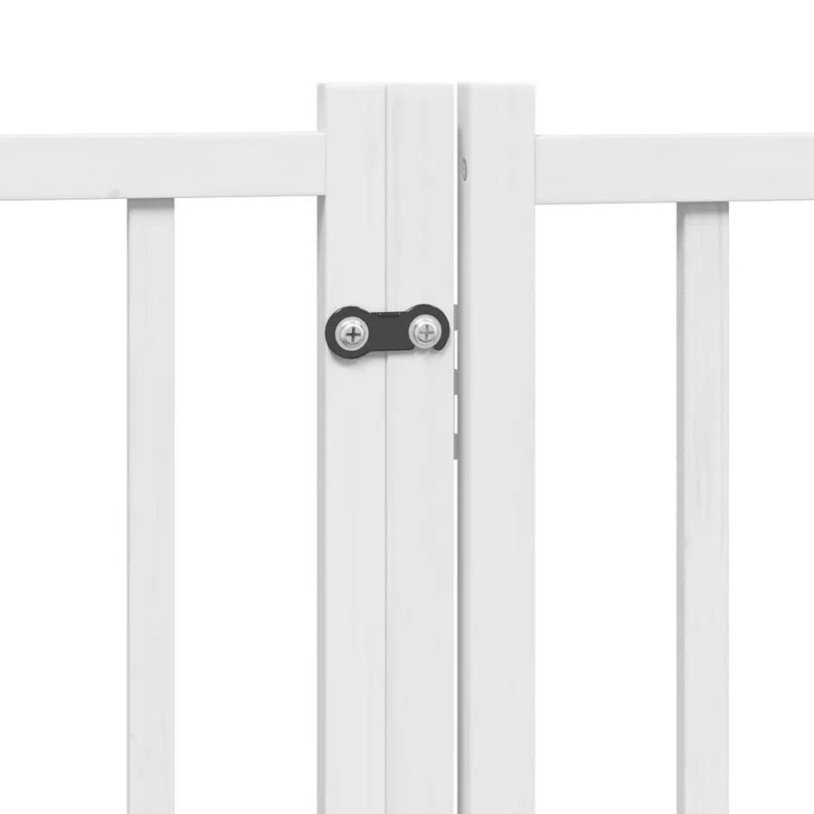 Barrière pour chien porte pliable 8panneaux blanc bois peuplier - 7